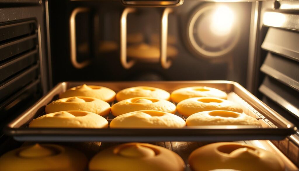 A baking sheet filled with golden-brown sponge cake, freshly baked and ready to be assembled into a delectable dessert. The cake sits atop a wire rack, bathed in soft, even lighting that highlights its delicate texture. The oven door is slightly ajar, revealing the warm, cozy interior. The scene is captured from a slightly elevated perspective, giving a sense of precision and care in the baking process. The atmosphere is one of comforting domesticity, inviting the viewer to imagine the scrumptious treat that will soon emerge from the oven. A baking sheet filled with golden-brown sponge cake, freshly baked and ready to be assembled into a delectable dessert. The cake sits atop a wire rack, bathed in soft, even lighting that highlights its delicate texture. The oven door is slightly ajar, revealing the warm, cozy interior. The scene is captured from a slightly elevated perspective, giving a sense of precision and care in the baking process. The atmosphere is one of comforting domesticity, inviting the viewer to imagine the scrumptious treat that will soon emerge from the oven.